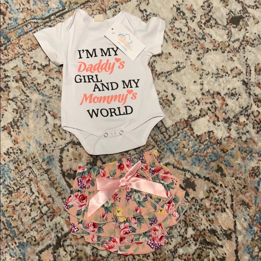 Baby girl onesie with bloomers